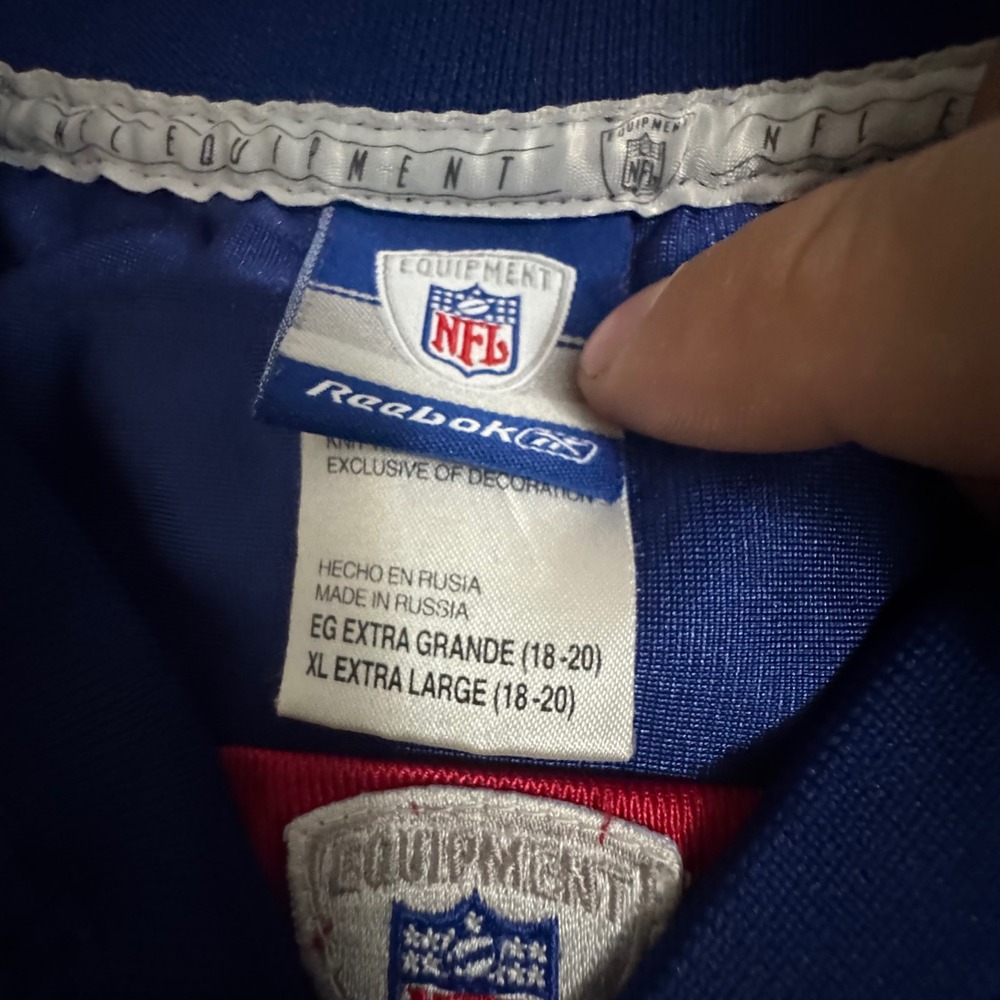 Reebok NFL New York Giants Plaxico Burress 17 Jersey Youth XL Blue Football - Picture 4 of 6